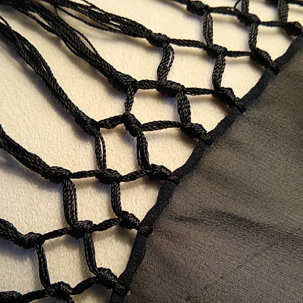Formal Black Fringe Wrap Echo Brand - Picture 7 of 8